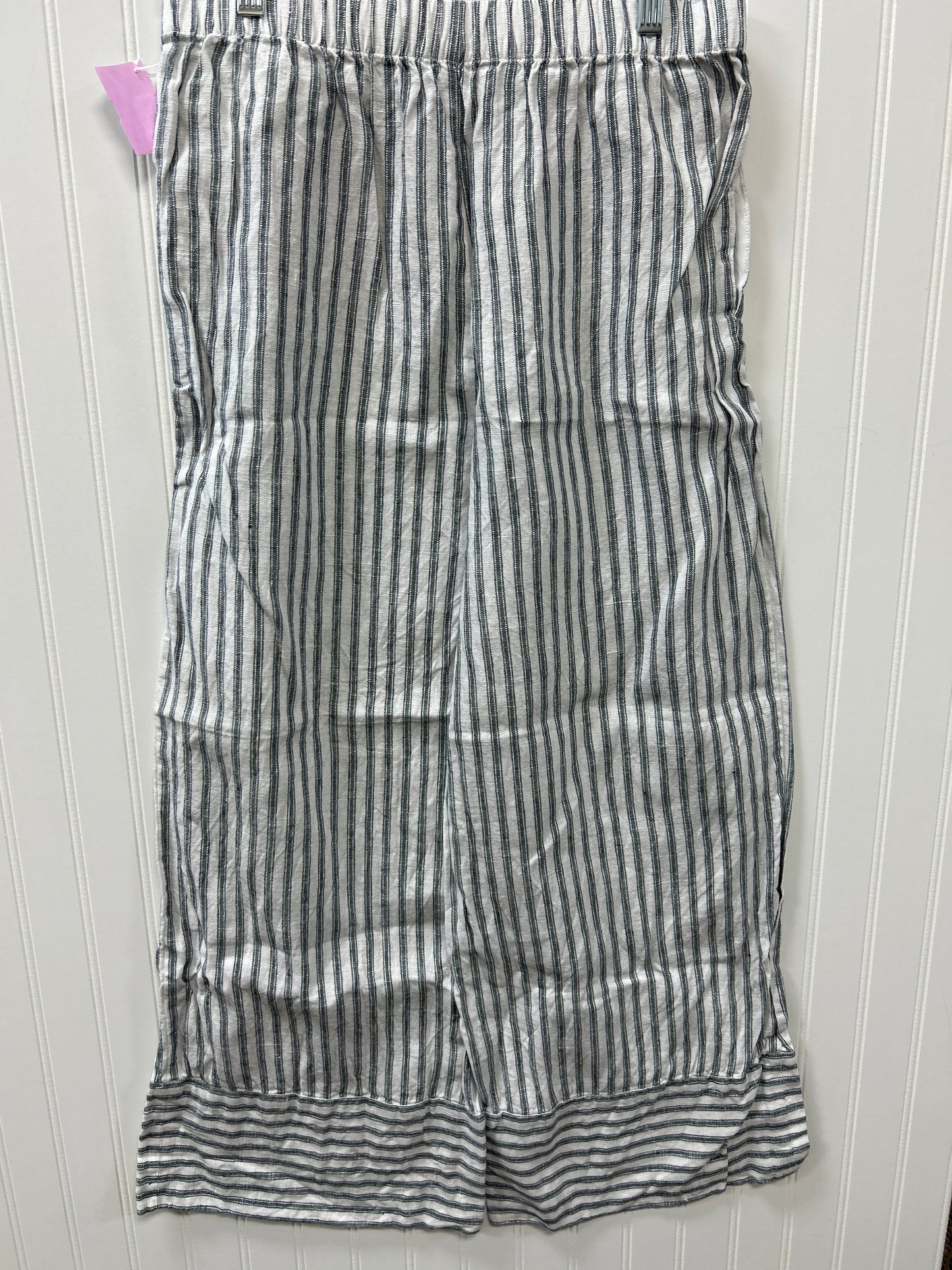 Pants Linen By Reformation In Green & White, Size:M