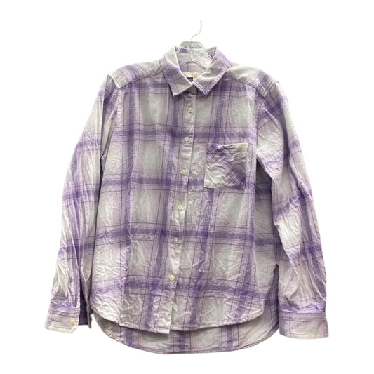 Blouse Ls By Loft In Purple, Size:S
