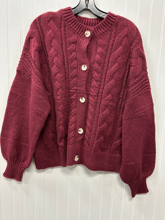 Sweater Cardigan By Btfbm In Maroon, Size:M