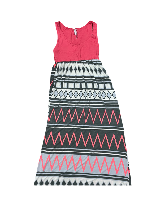 Dress Casual Maxi By Bellamie In Grey & Pink, Size:M