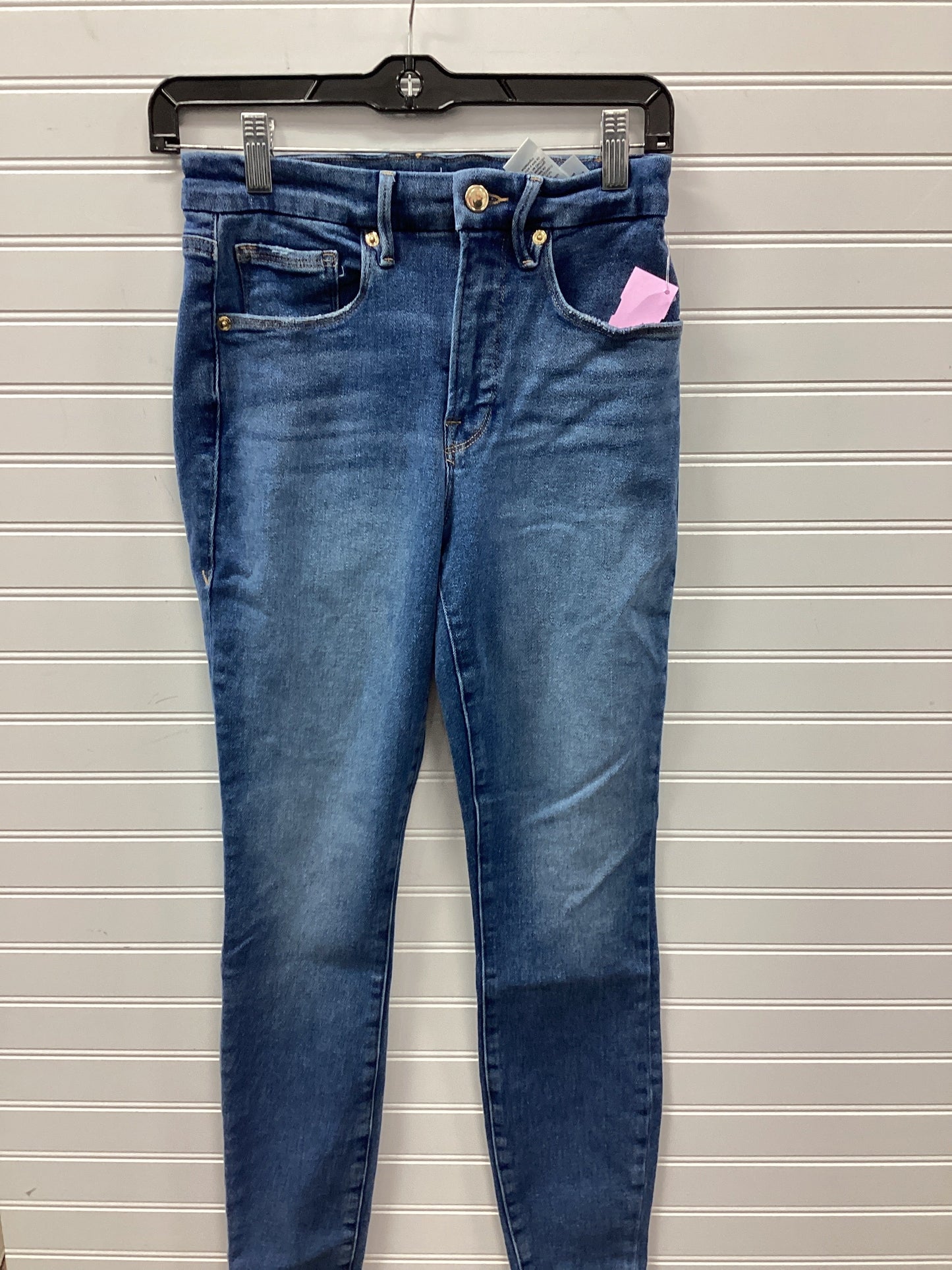 Jeans Skinny By Good American In Blue Denim, Size:6