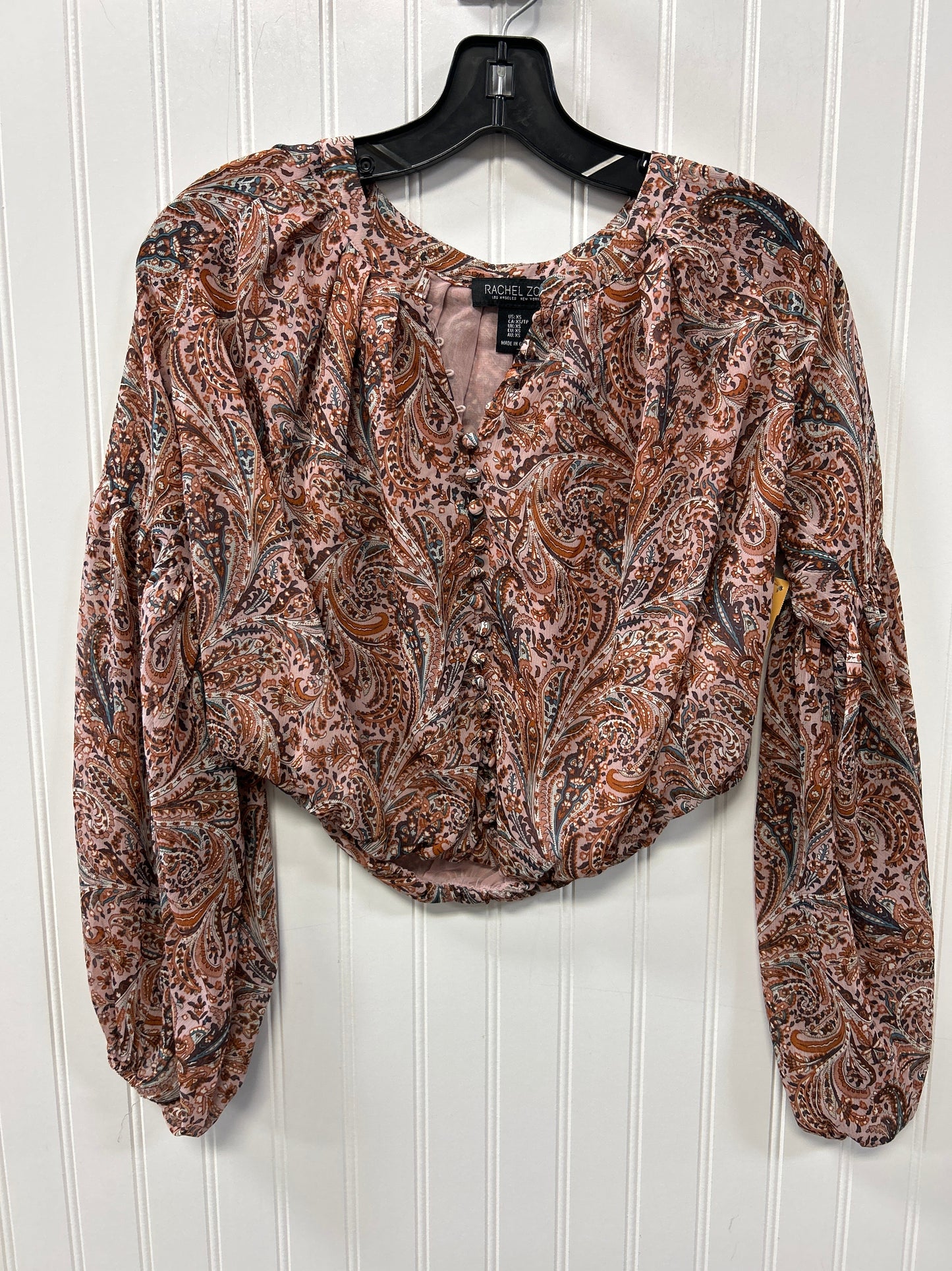 Blouse Ls By Rachel Zoe In Paisley Print, Size:Xs
