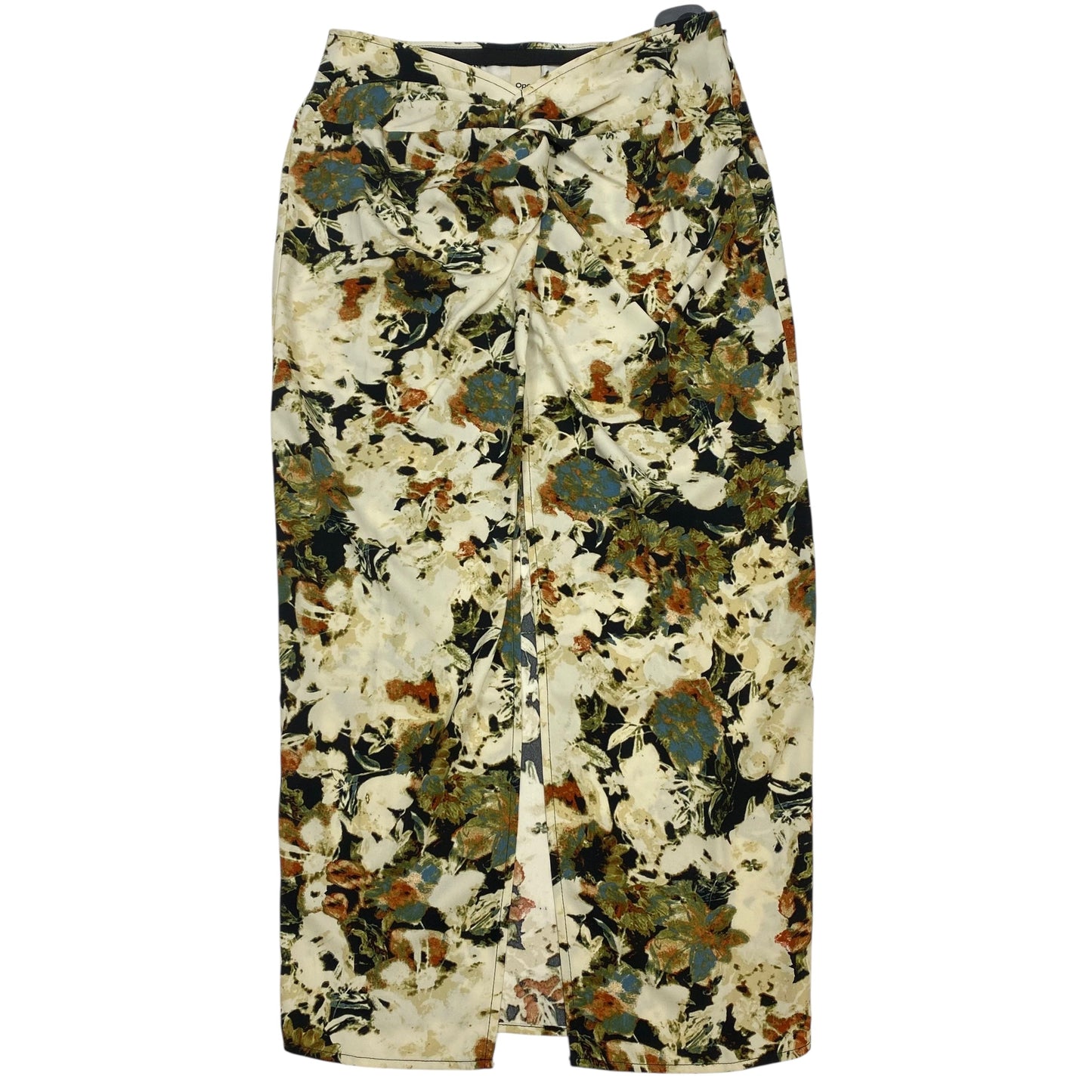 Skirt Midi By Open Edit In Cream & Green, Size:S