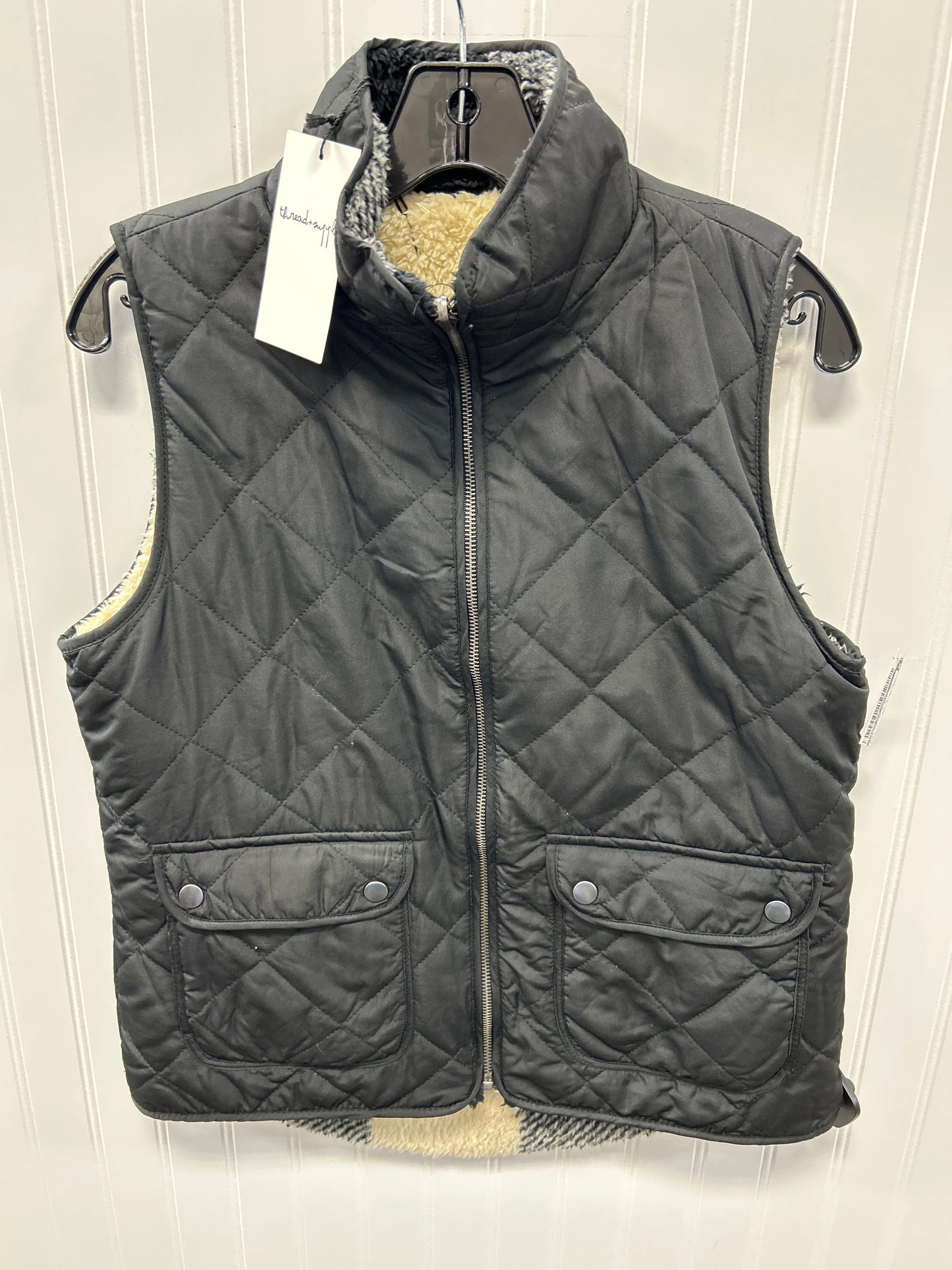 Vest Puffer & Quilted By Thread And Supply In Black, Size:S