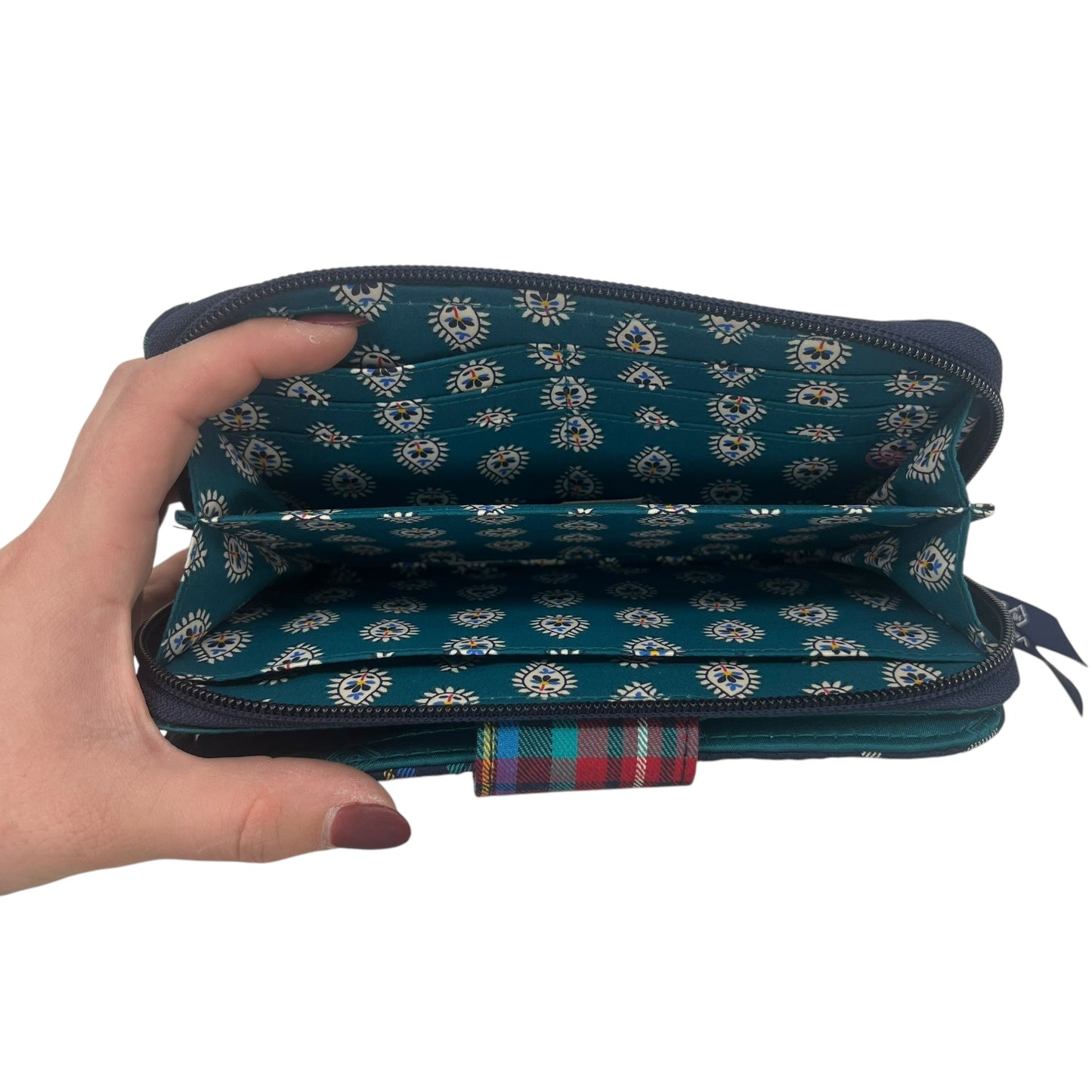 Wallet By Vera Bradley In Plaid Pattern, Size:Medium