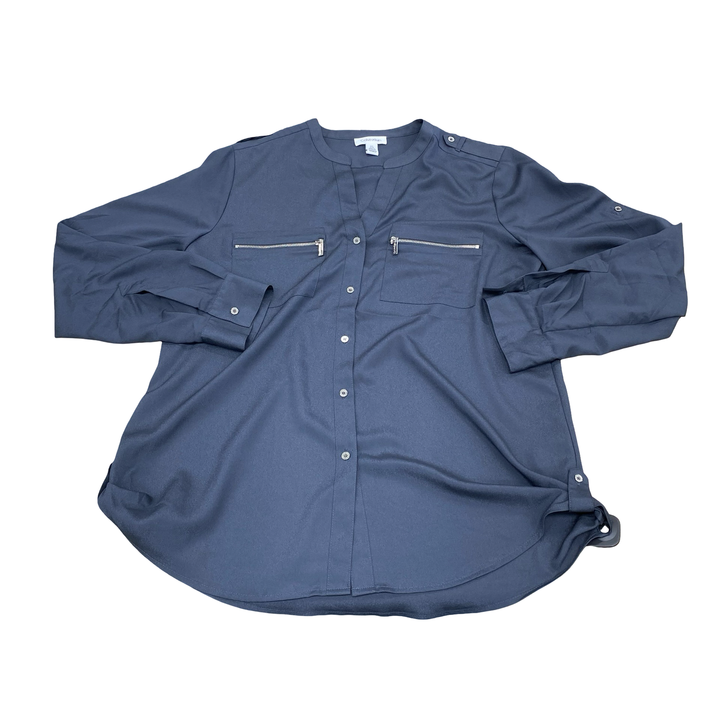 Top Ls By Calvin Klein In Grey, Size:L