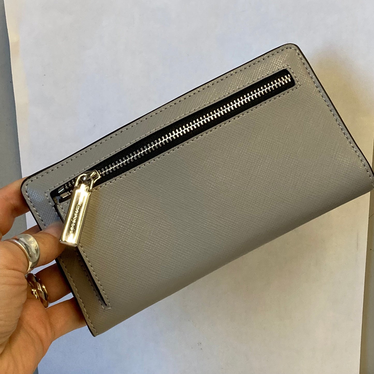 Wallet Designer By Kate Spade In Grey & White, Size:Medium