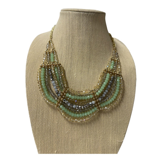 Necklace Statement By Charming Charlie In Gold & Green
