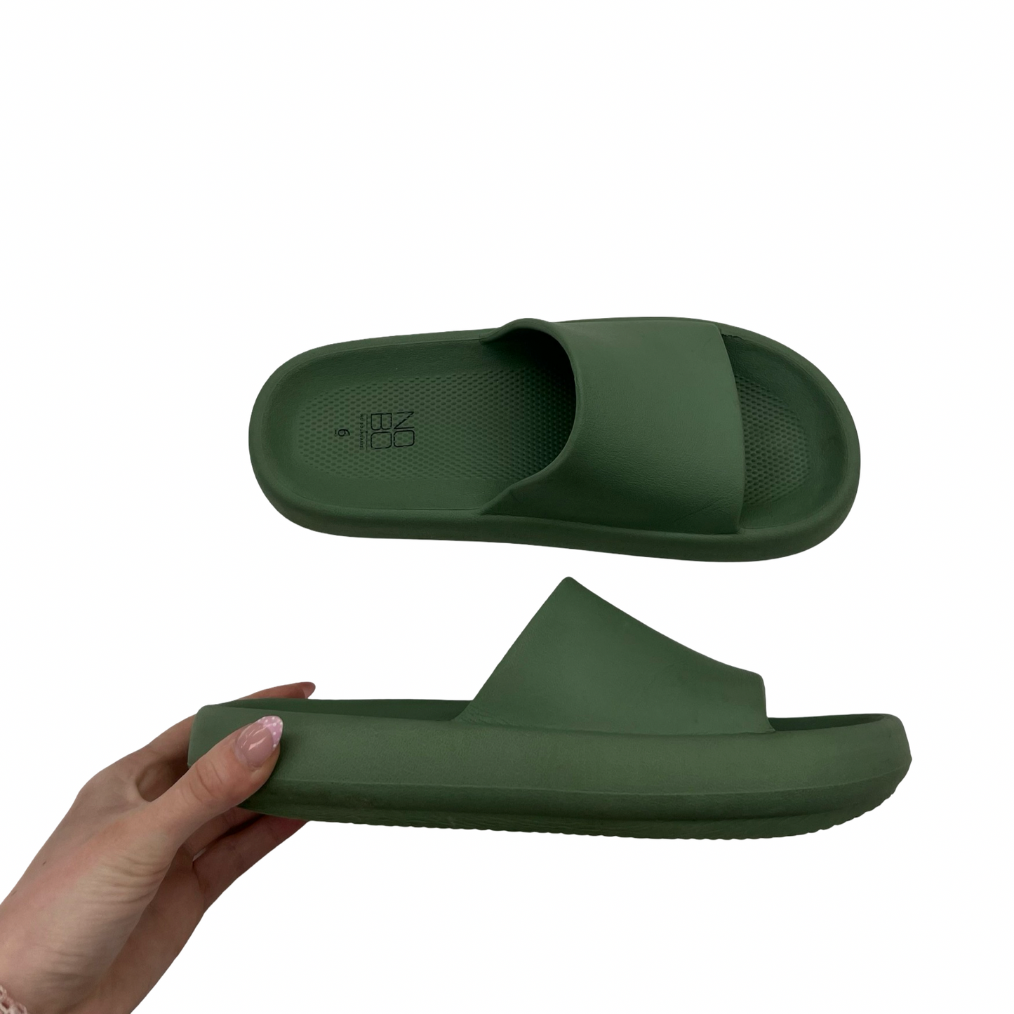 Sandals Flats By No Boundaries In Green, Size:6