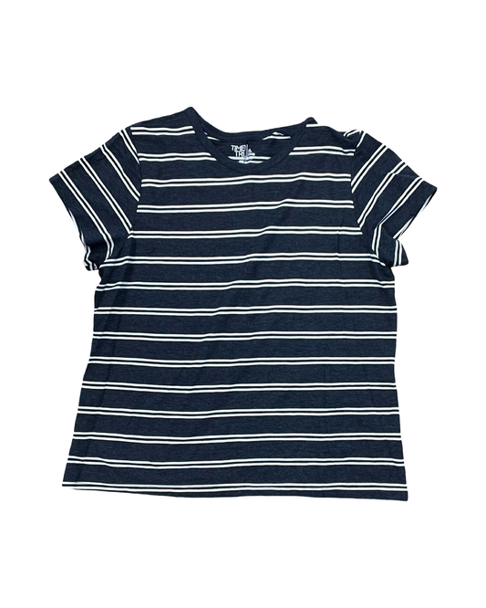 Top Ss By Time And Tru In Blue & White, Size:Xl