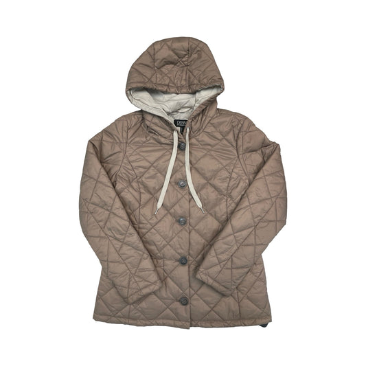 Coat Puffer & Quilted By Dennis Basso Qvc In Brown, Size:Xs