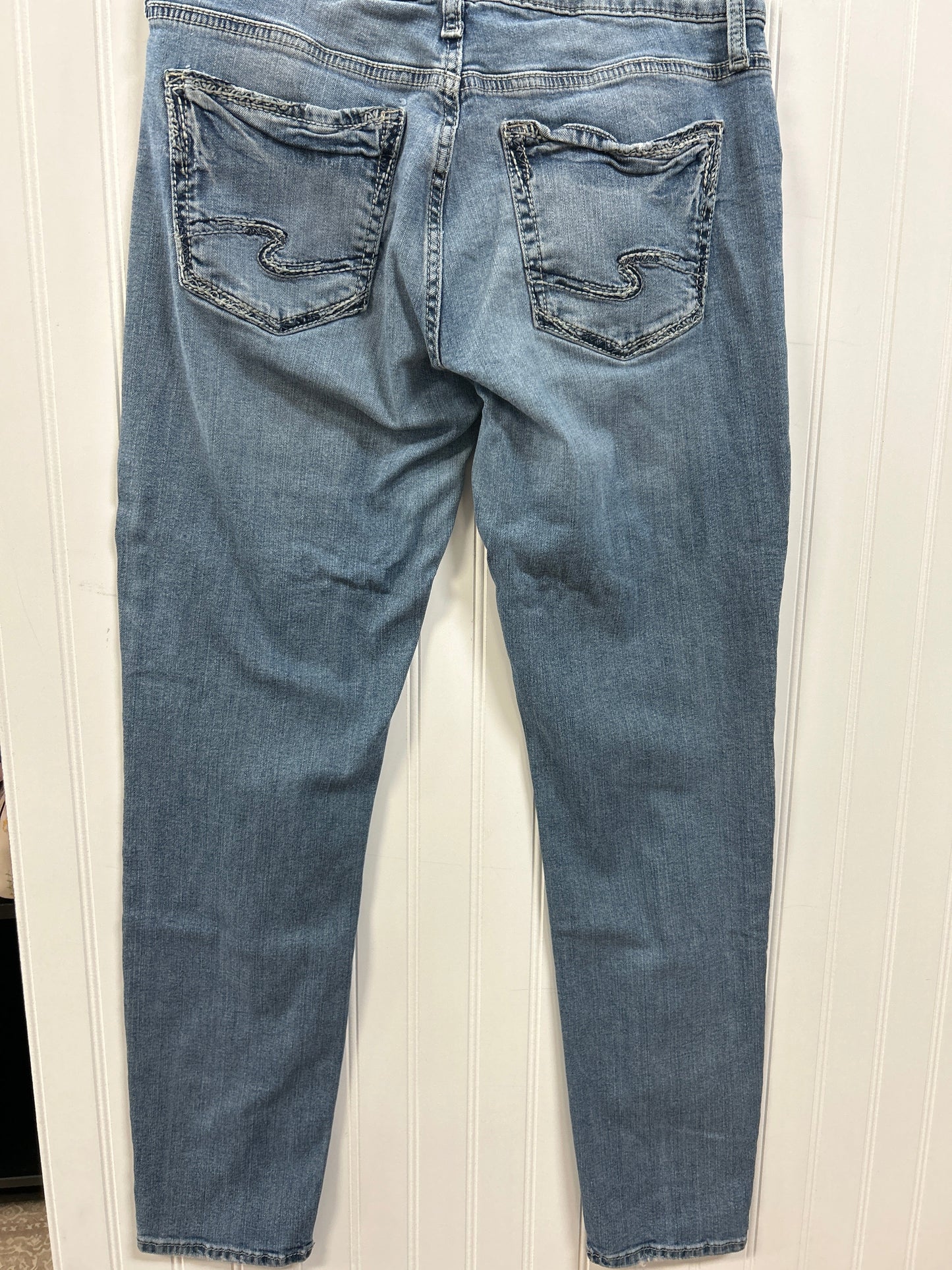 Jeans Skinny By Silver In Blue Denim, Size:14