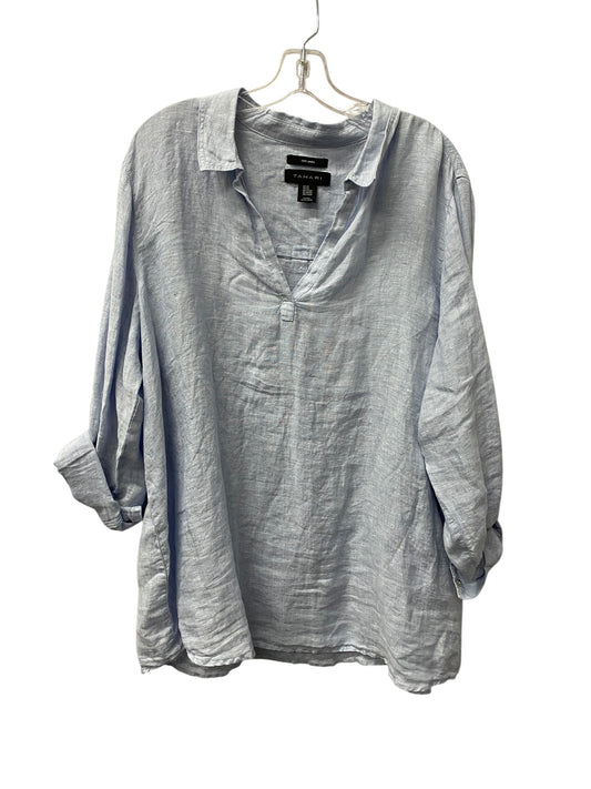 Top Ls By Tahari By Arthur Levine In Blue, Size:2X