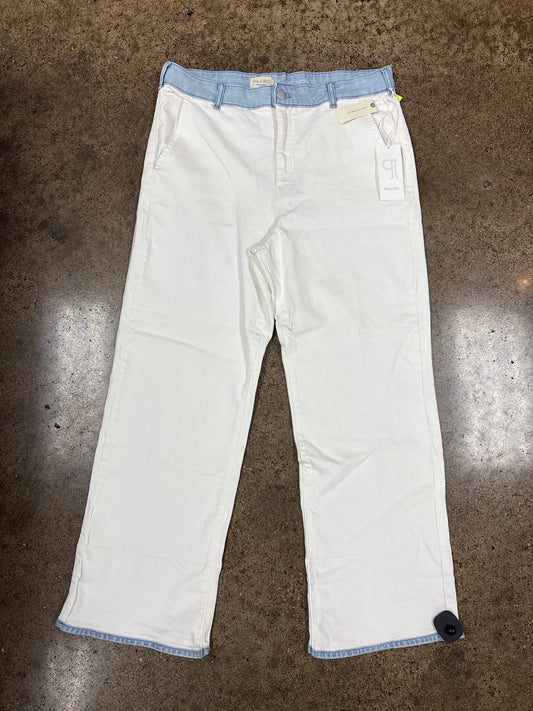 Jeans Wide Leg By Pilcro In White, Size:16