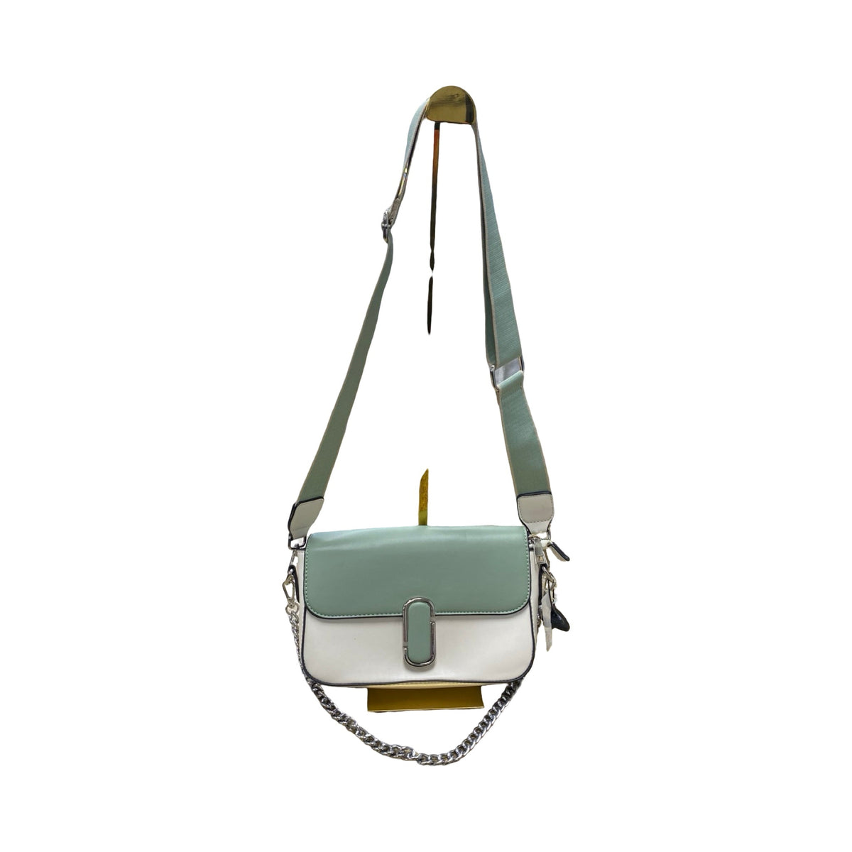Handbag By Clothes Mentor In Green & White, Size:Small