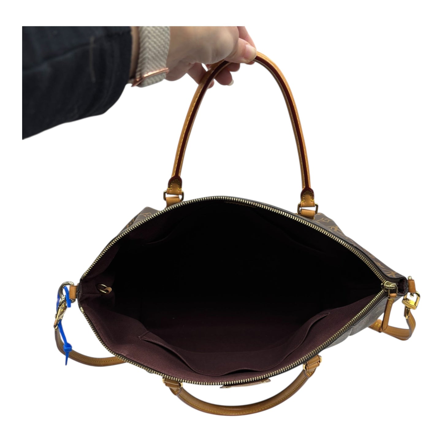 Handbag Luxury Designer By Louis Vuitton In Brown, Size:Large