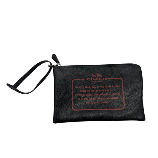 Wristlet Designer By Coach In Black & Red, Size:Medium