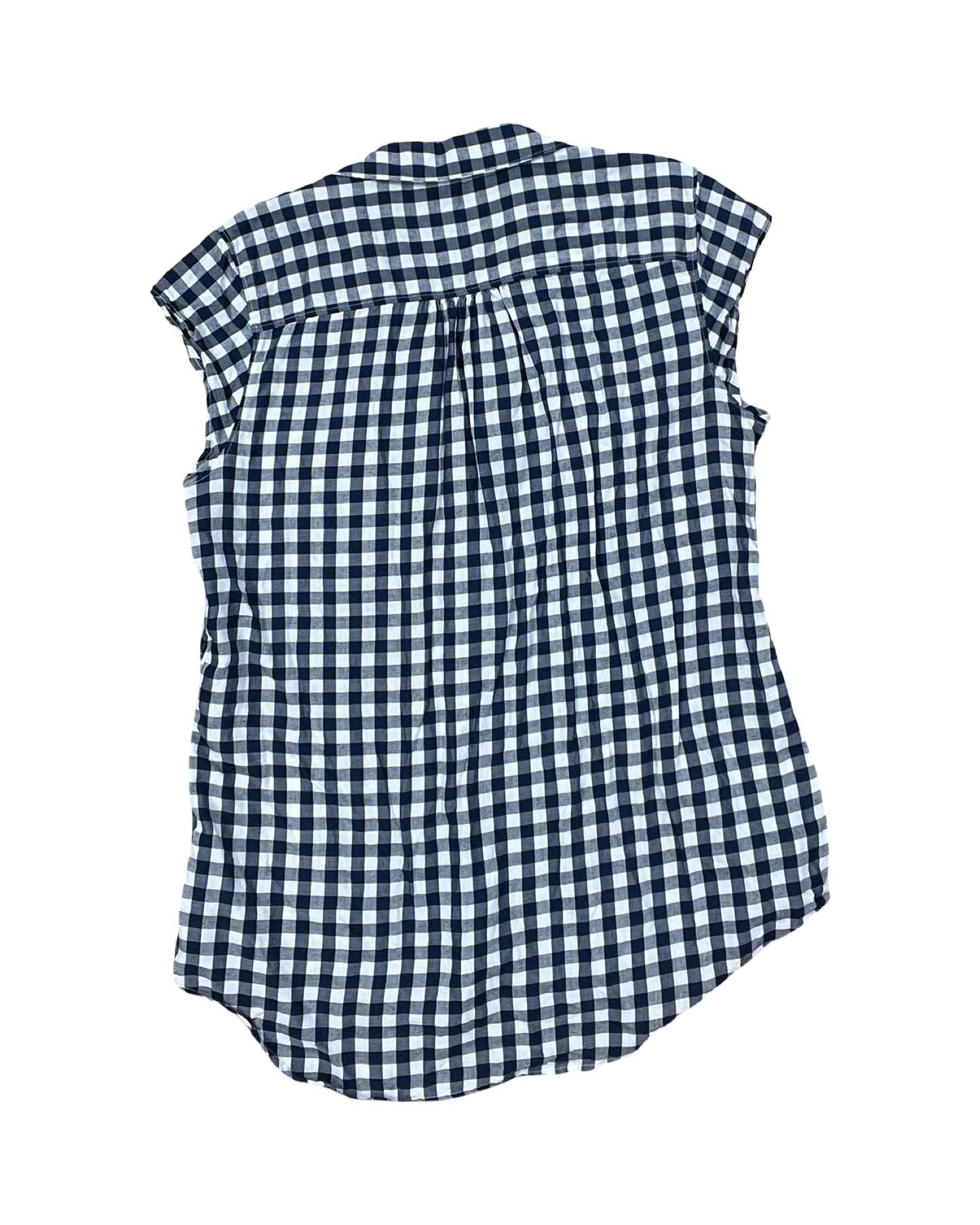 Blouse Ss By Eddie Bauer In Blue & White, Size:M