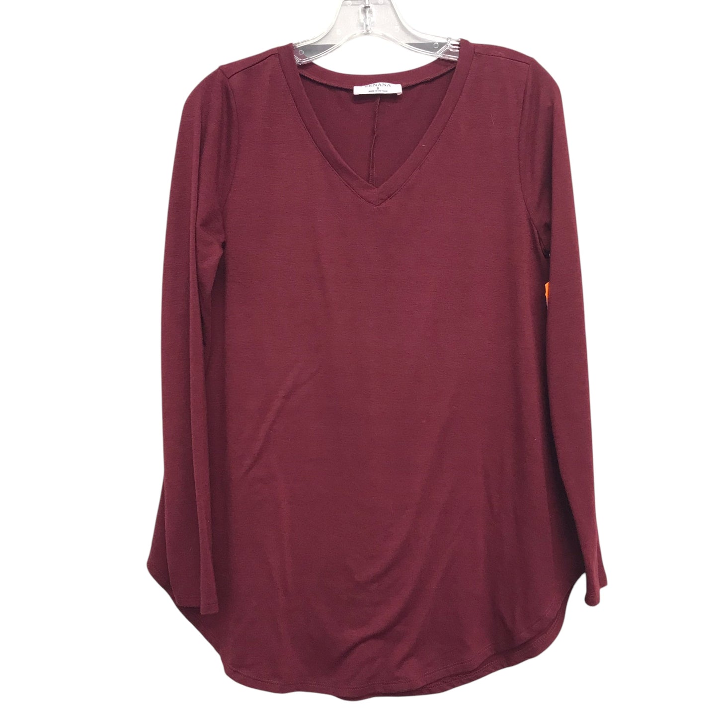 Top Ls Basic By Zenana Outfitters In Red, Size:S