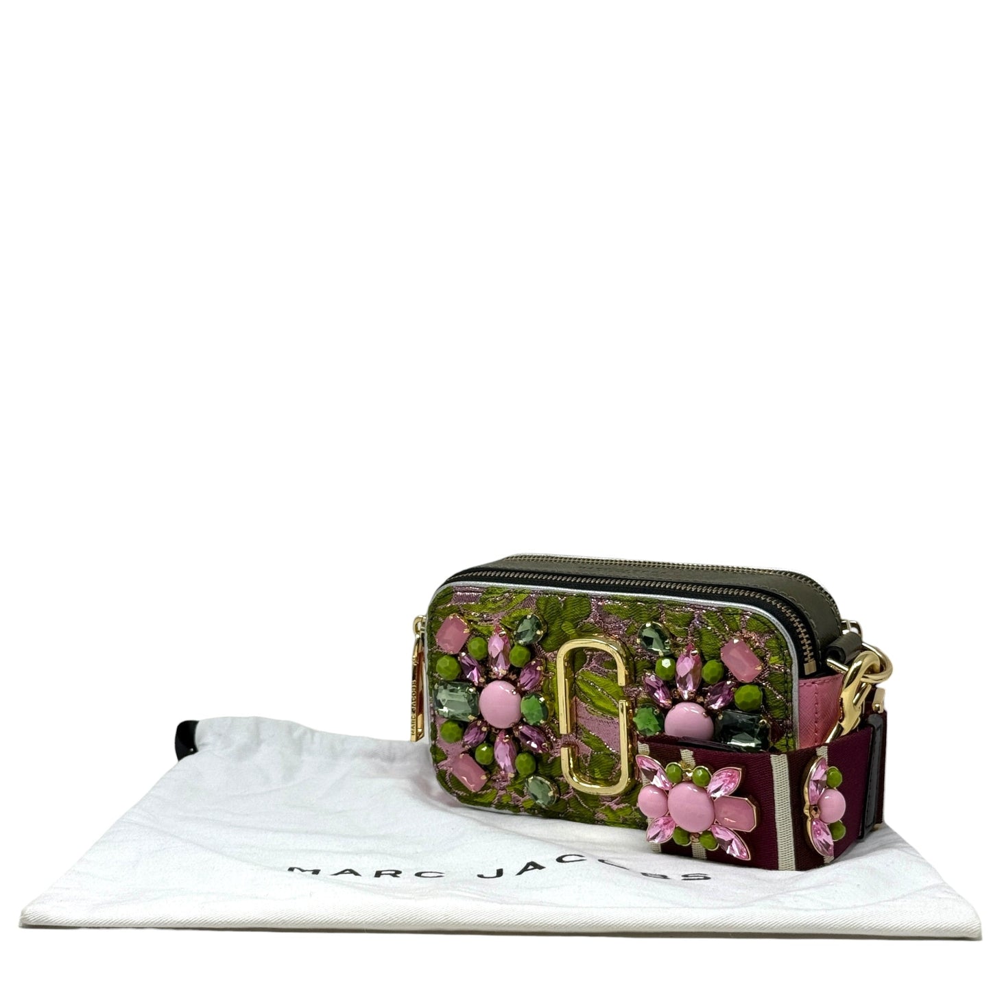 Snapshot Floral Brocade Camera Bag Luxury Designer By Marc Jacobs, Size: Medium