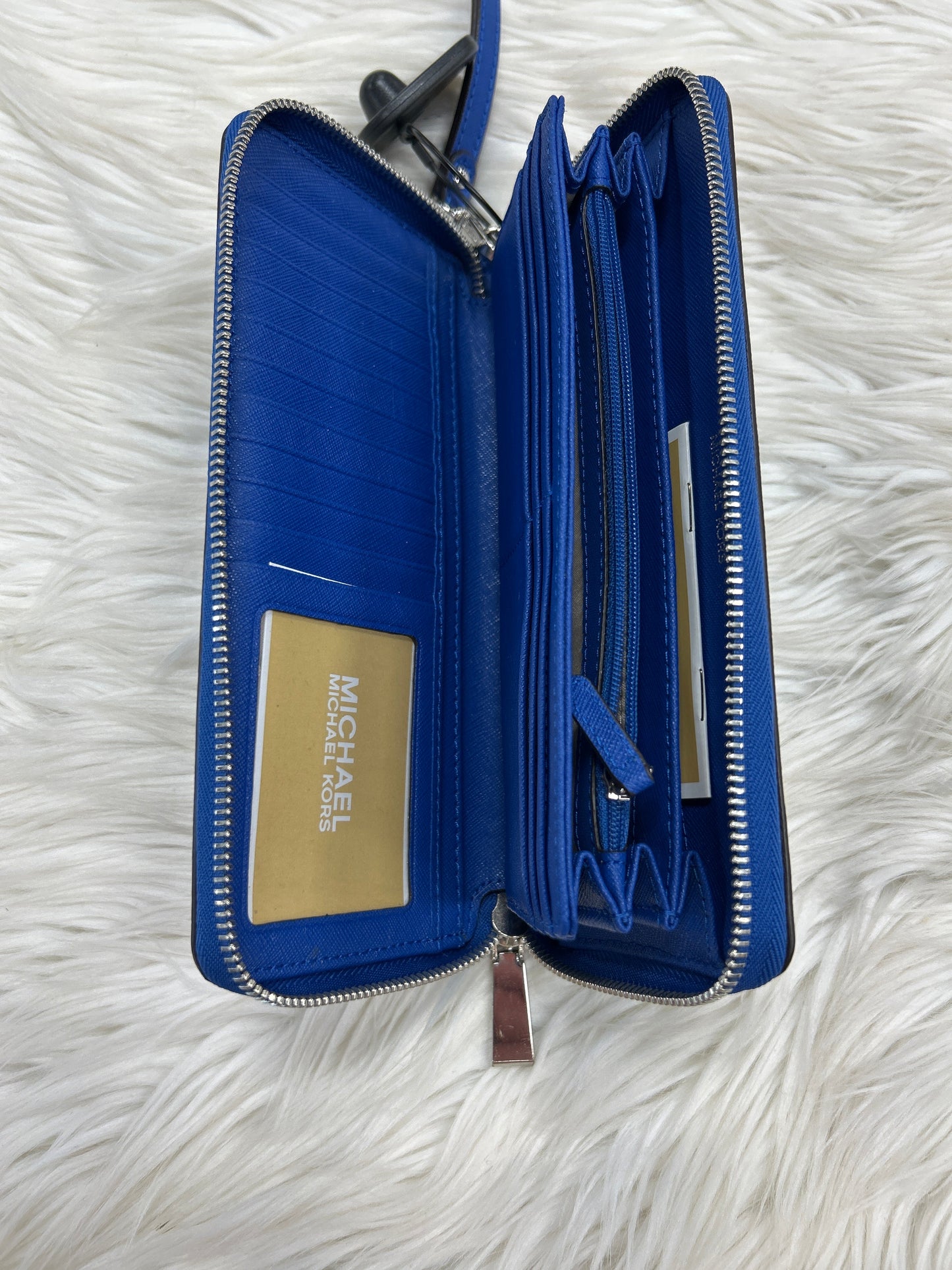 Wallet By Michael By Michael Kors In Blue, Size:Large