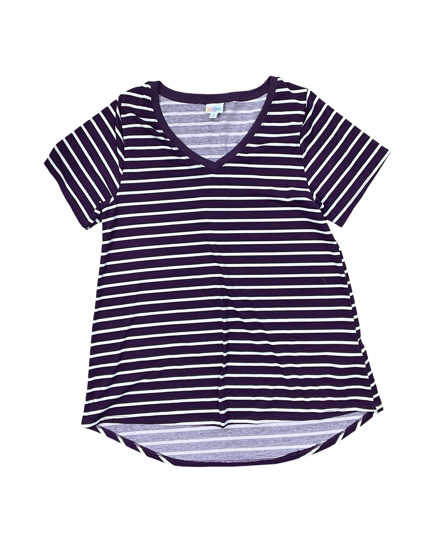 Top Ss By Lularoe In Purple & White, Size:L