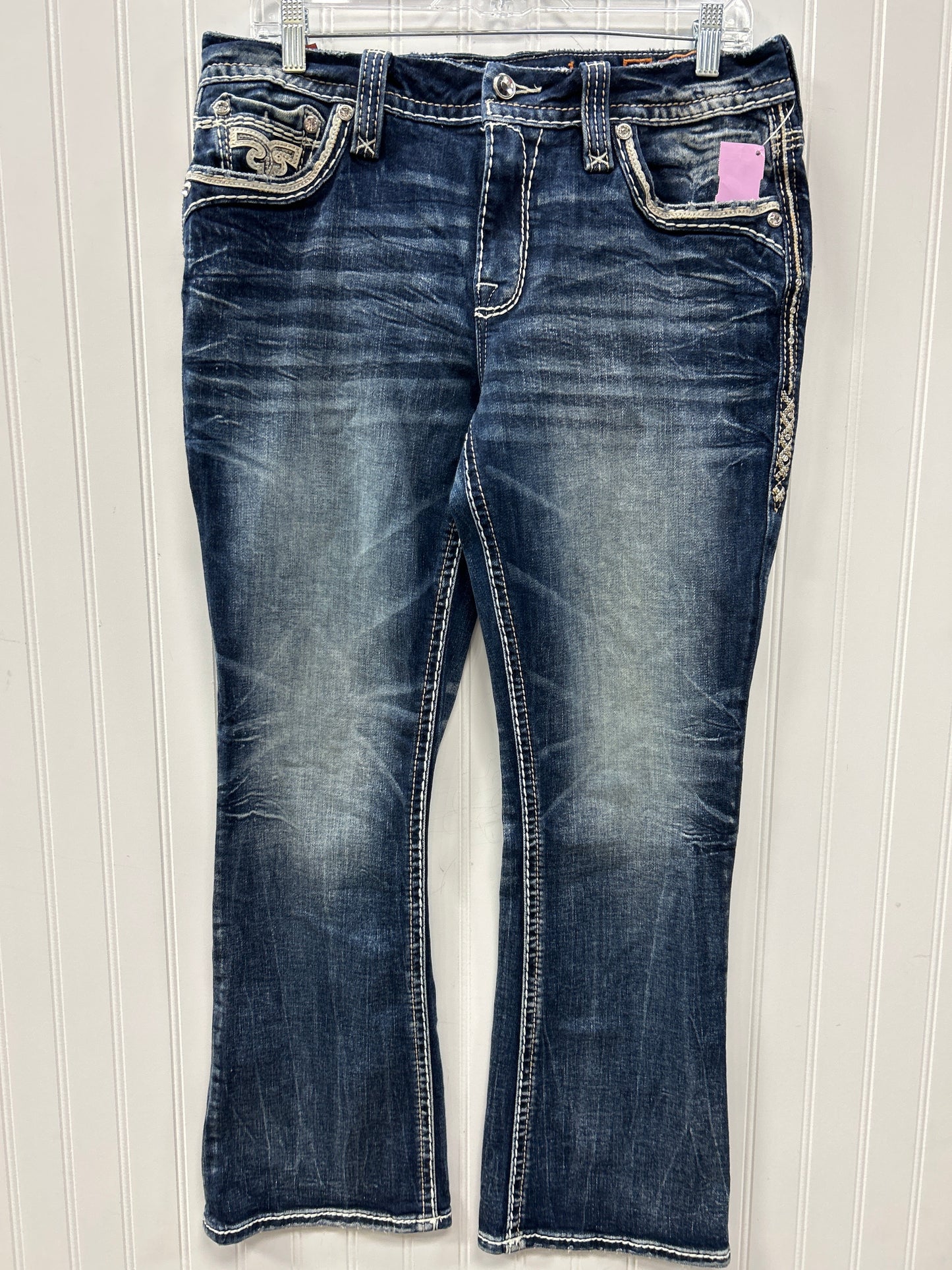 Jeans Boot Cut By Rock Revival In Blue Denim, Size:8