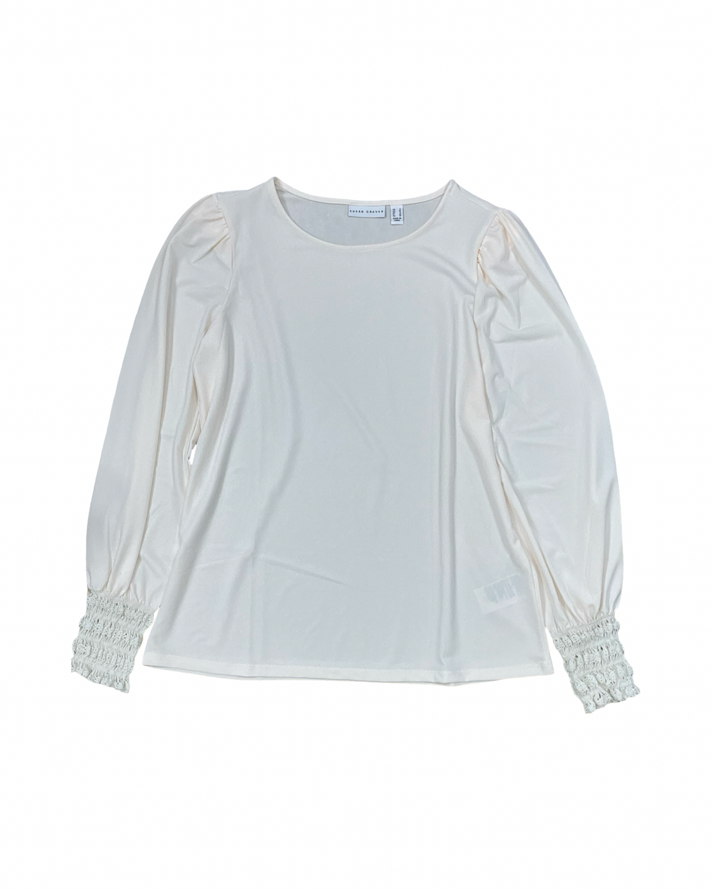Top Ls By Susan Graver In Cream, Size:S