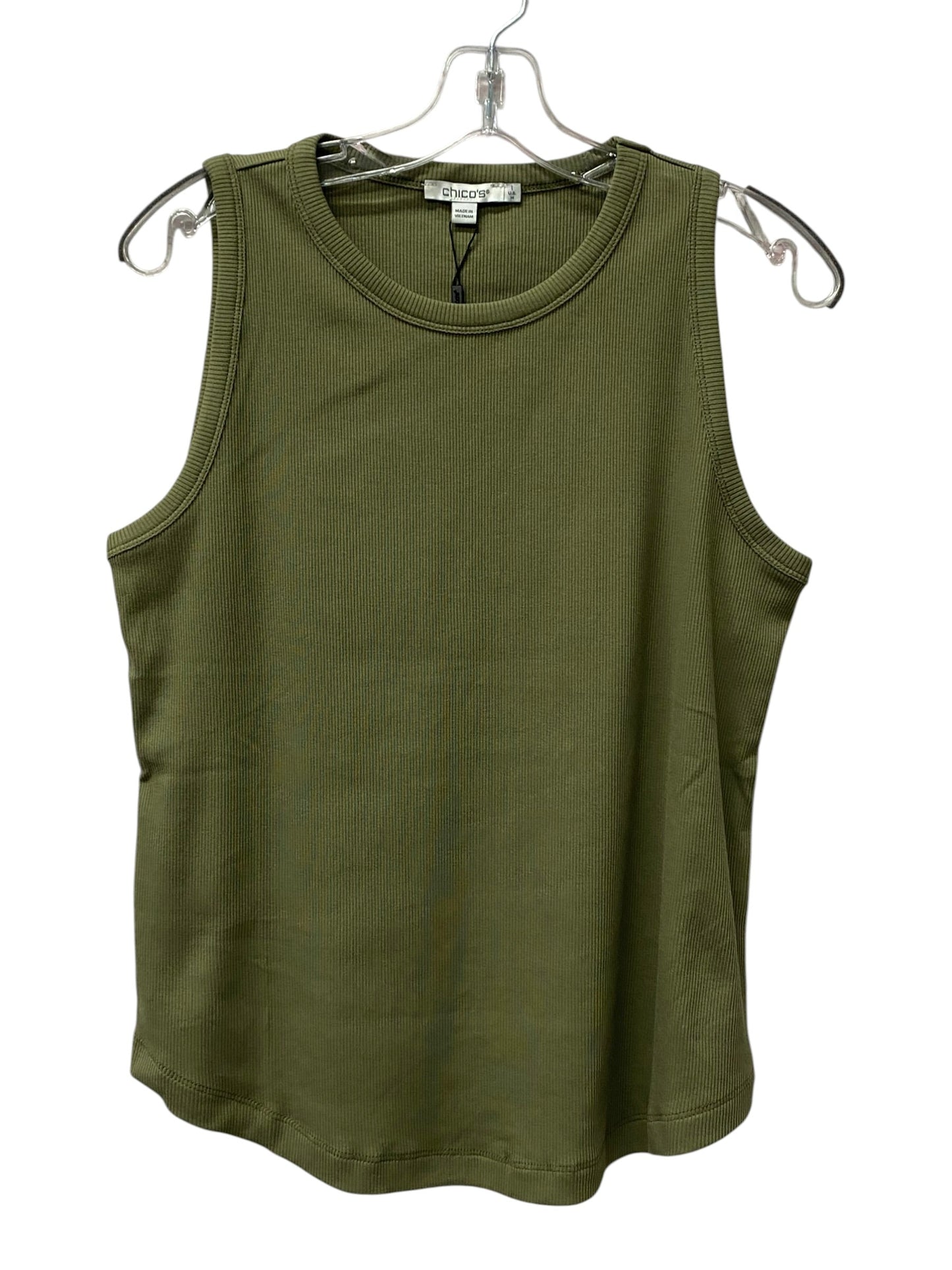 Top Sleeveless By Chicos In Green, Size:M