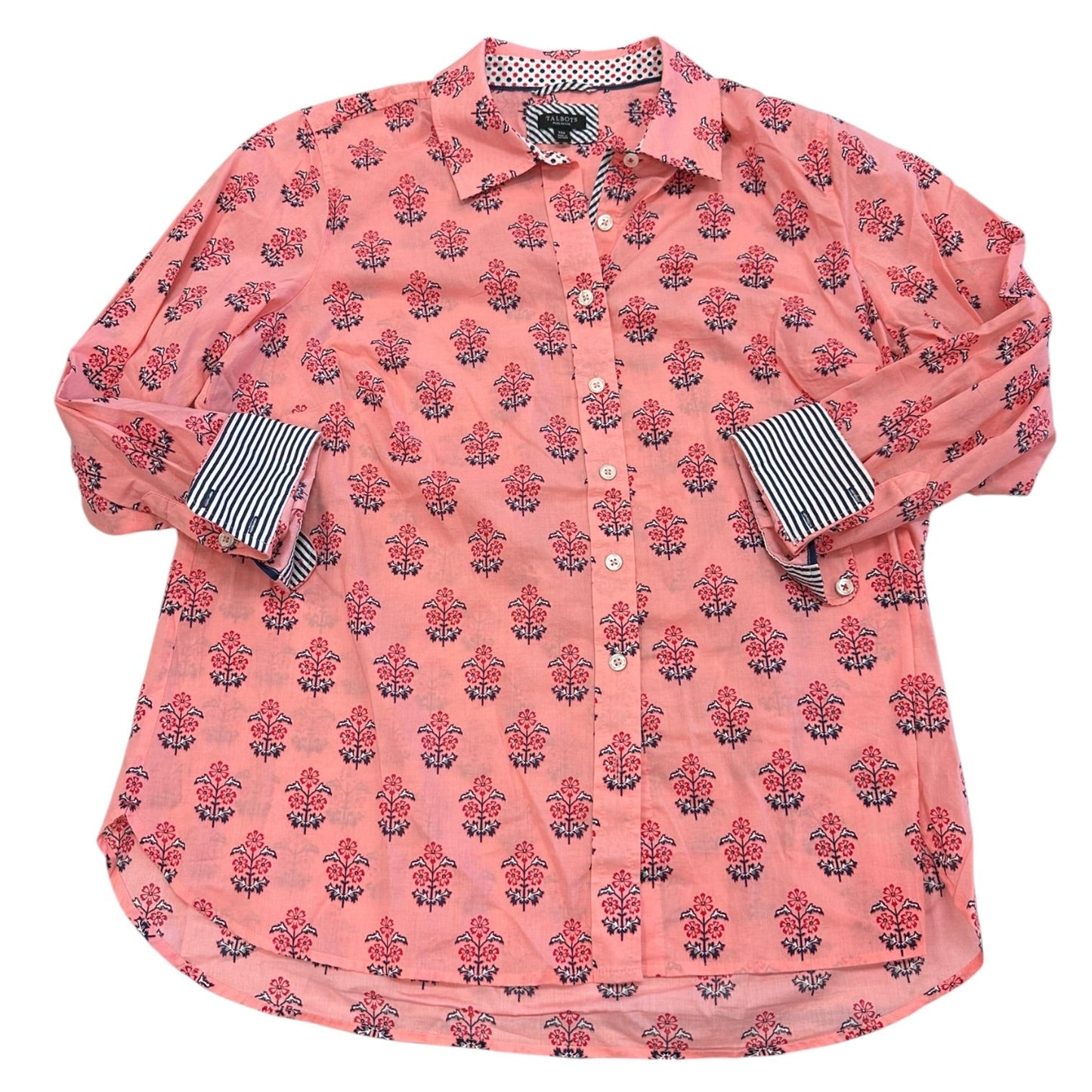 Top Ls By Talbots In Blue & Pink, Size:1X