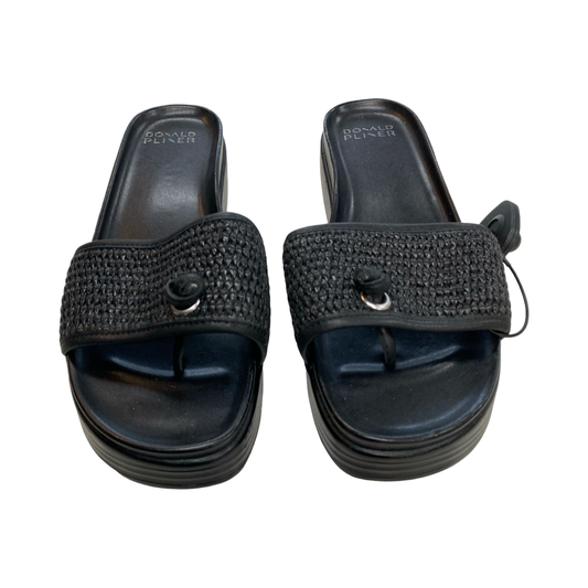Sandals Heels Block By Donald Pliner In Black, Size:10