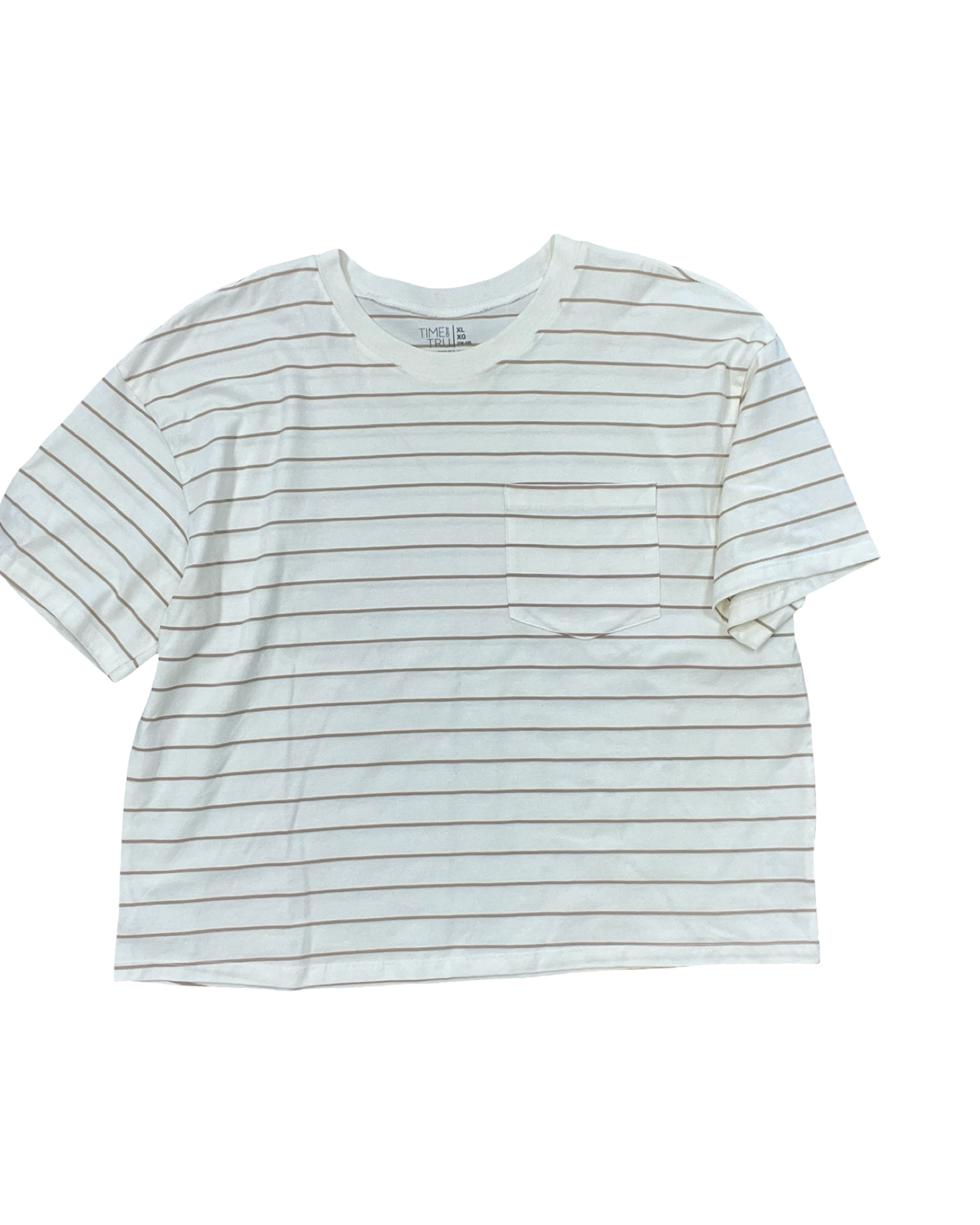 Top Ss By Time And Tru In Cream, Size:Xl