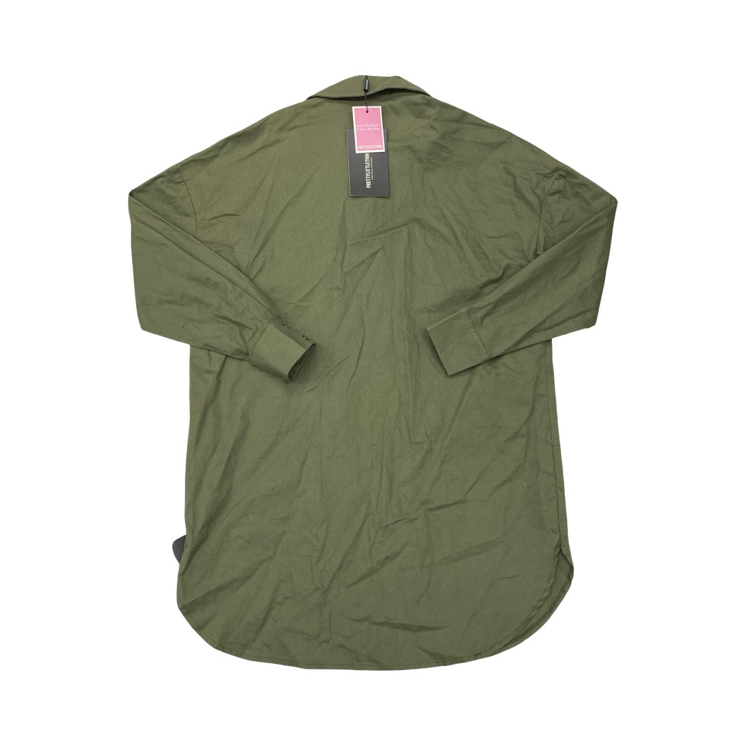 Jacket Shirt By Pretty Little Thing In Green, Size:2