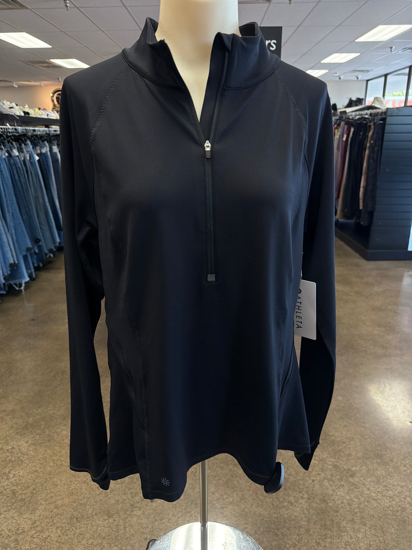 Athletic Jacket By Athleta In Black, Size:L