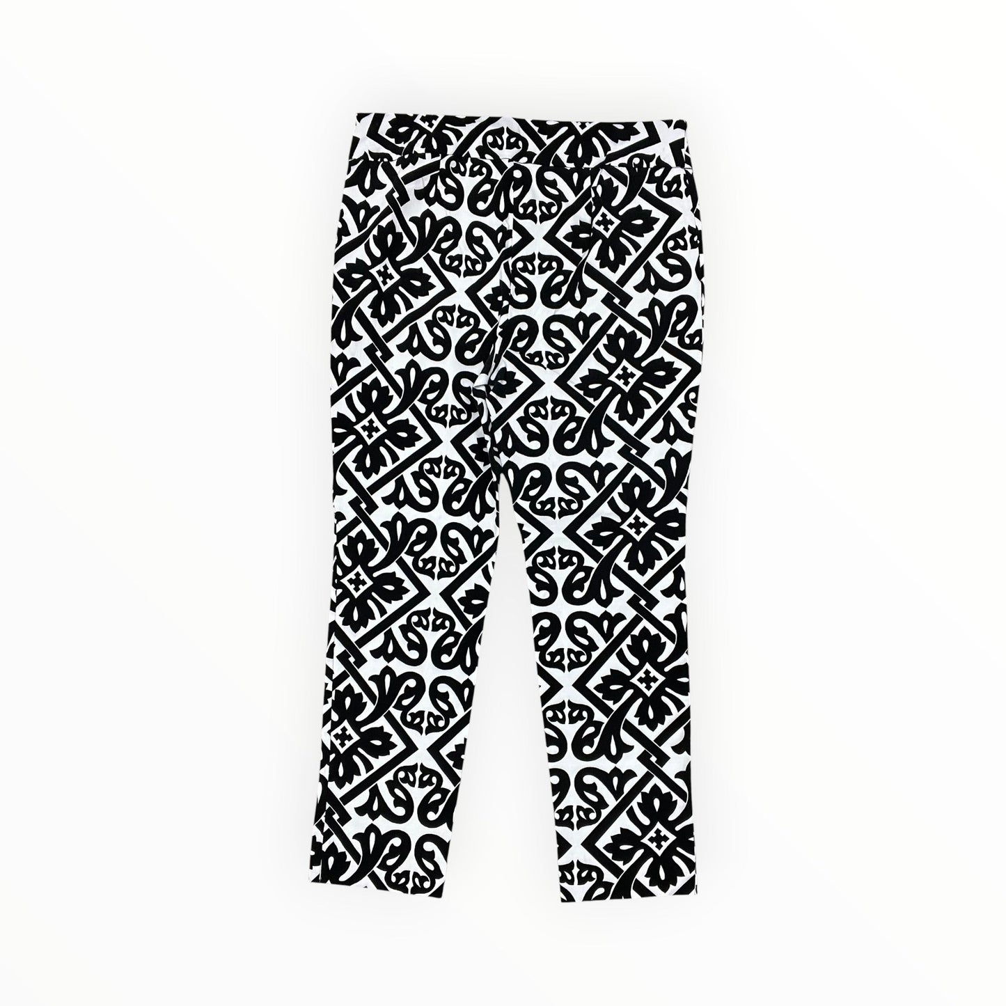Pants Cropped By Chicos In Black & White, Size:M
