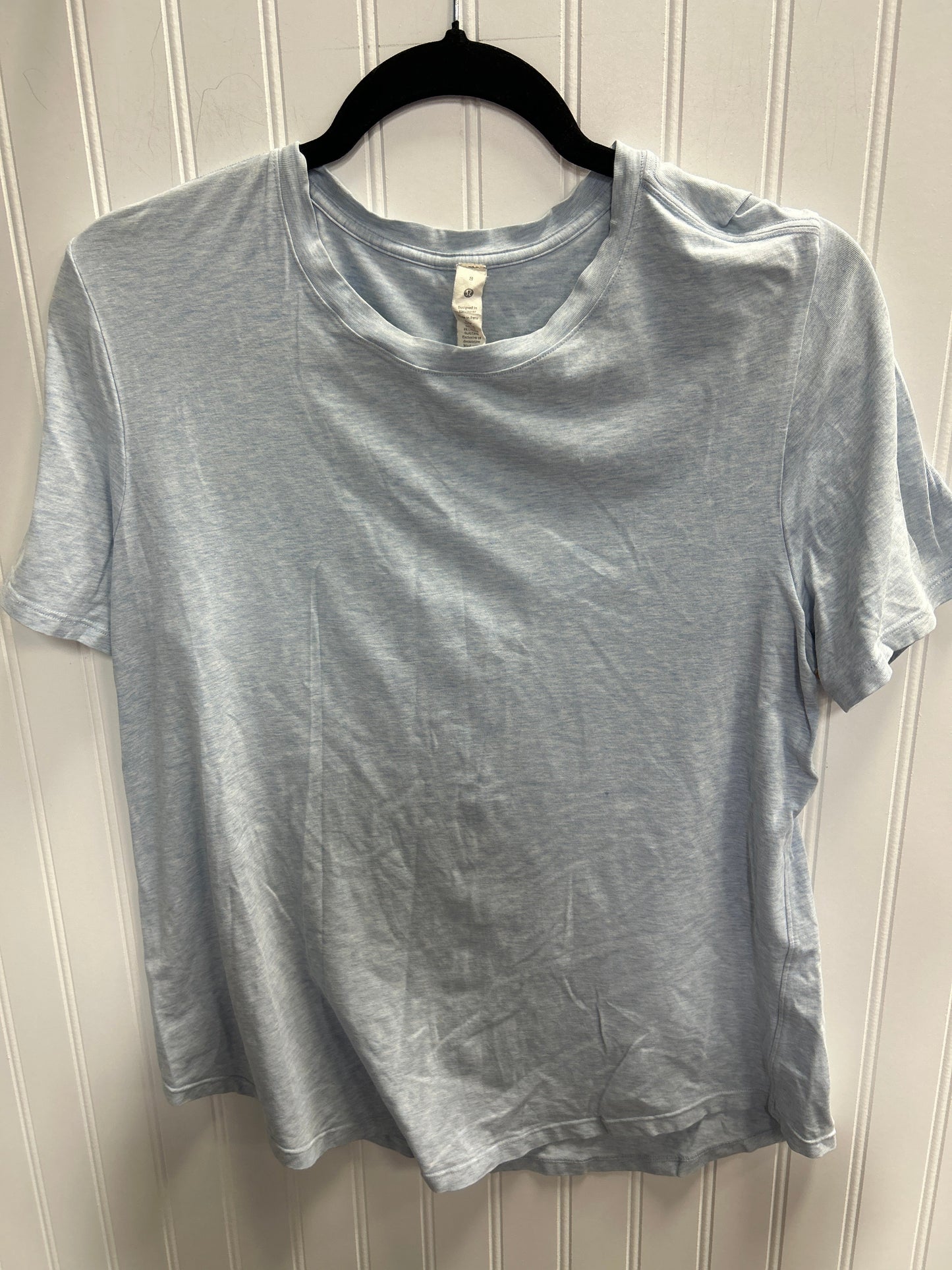 Athletic Top Ss By Lululemon In Blue, Size:8