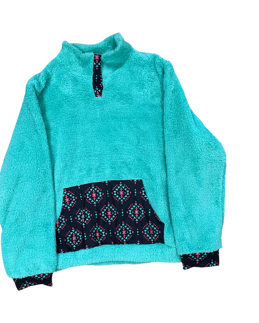 Sweatshirt Collar By Clothes Mentor In Green, Size:3X