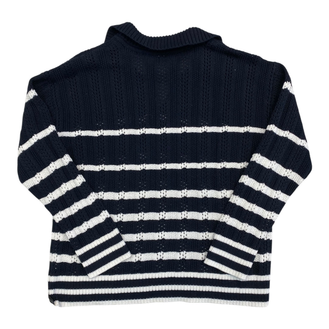 Sweater By Talbots In Blue & White, Size:M