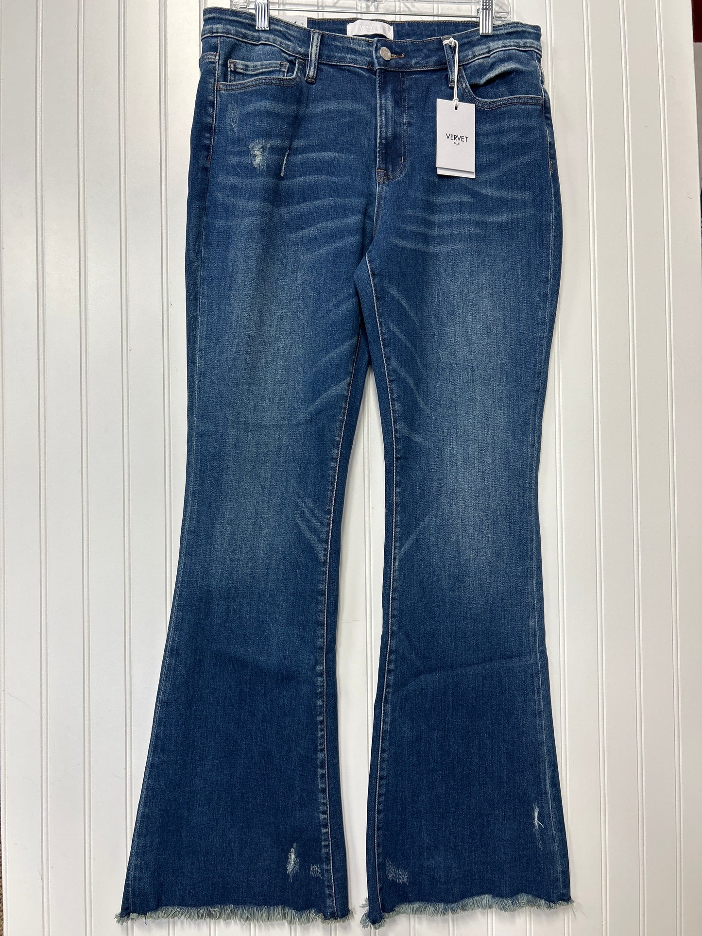 Jeans Flared By Vervet In Blue Denim, Size:14