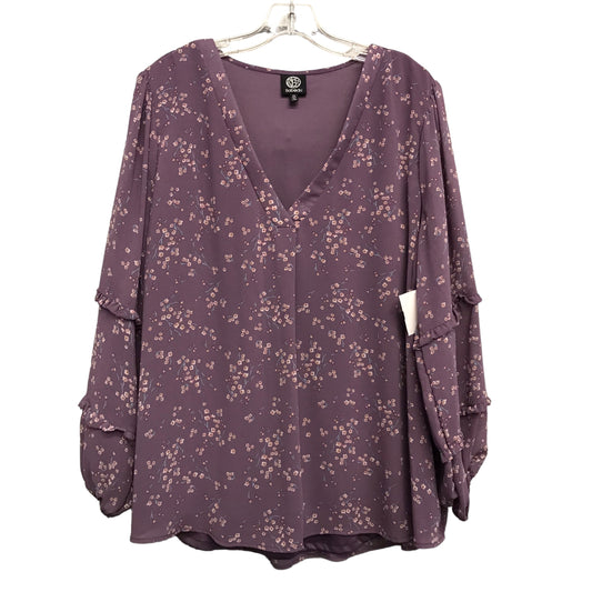 PURPLE TOP LS by BOBEAU Size:1X