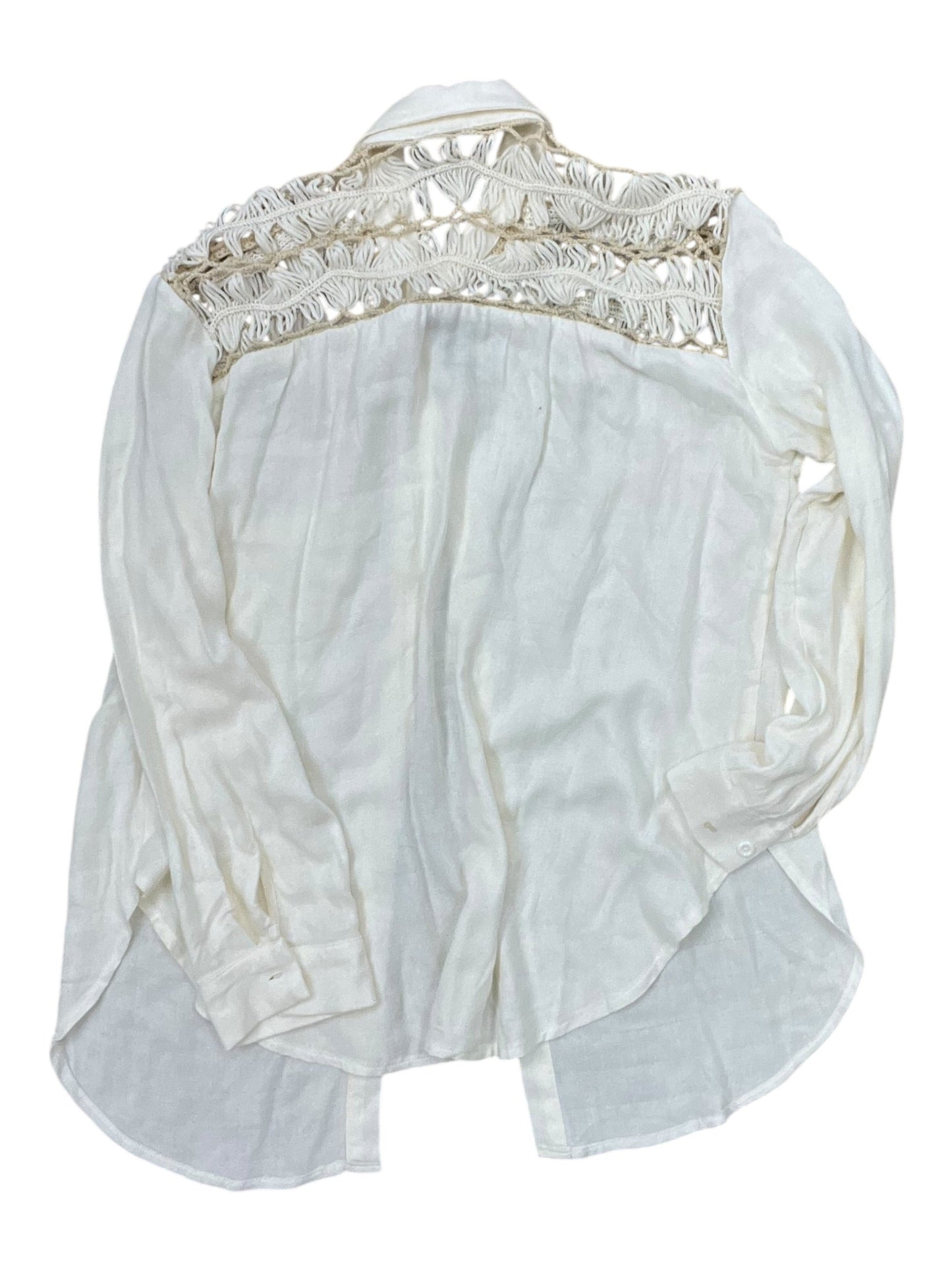 Blouse Ls By Rock & Roll In Cream, Size:L