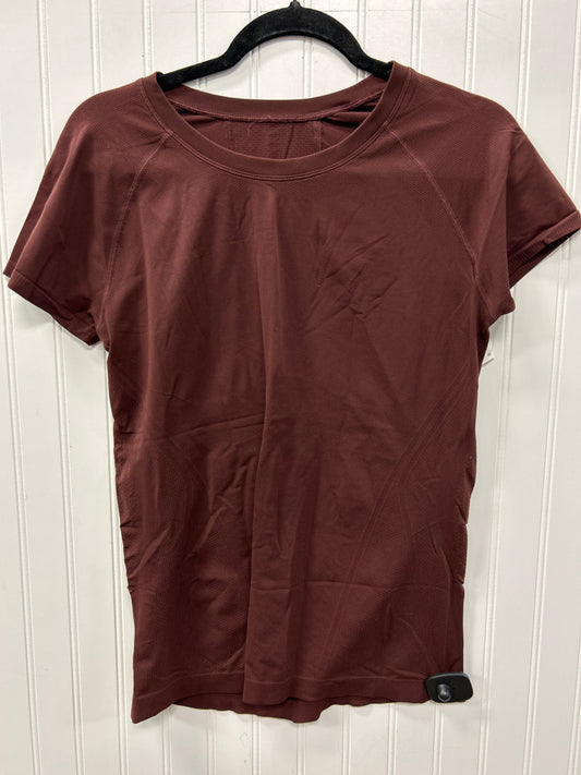 Athletic Top Ss By Athleta In Brown, Size:L