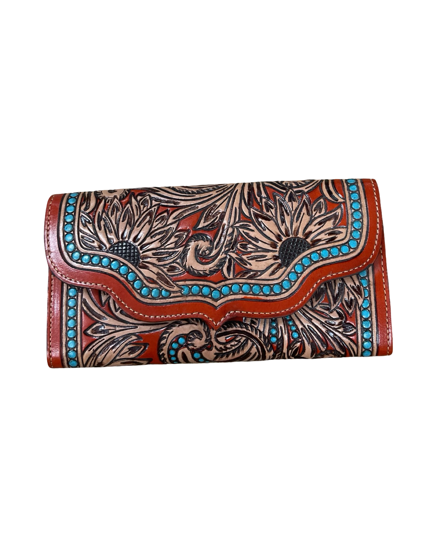 Wallet By Clothes Mentor In Brown & Orange, Size:Medium
