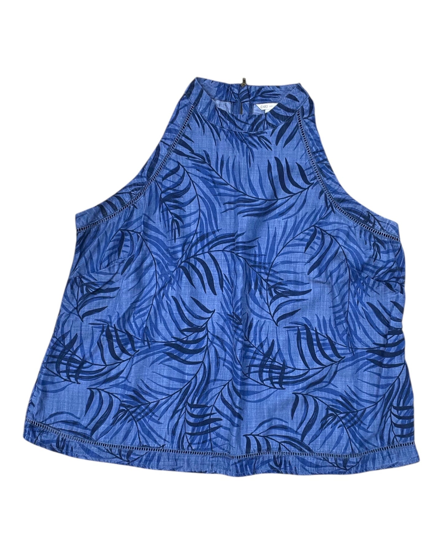 Top Sleeveless By Cato In Blue Denim, Size:3X