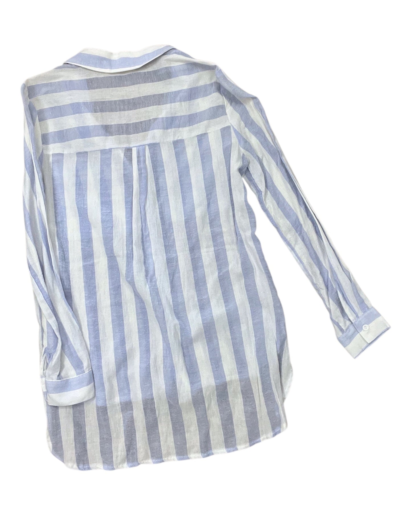 Blouse Ls By Clothes Mentor In Blue & White, Size:S