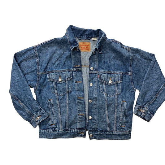 Jacket Denim By Levis In Blue Denim, Size:M