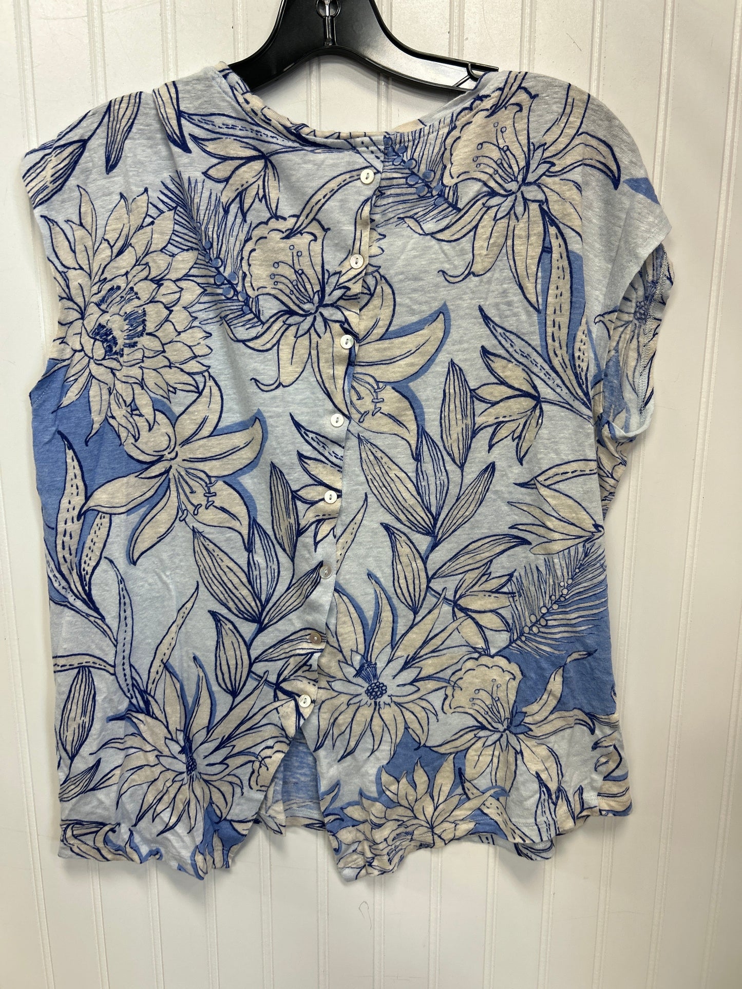 Top Sleeveless By Halston In Blue, Size:Xl