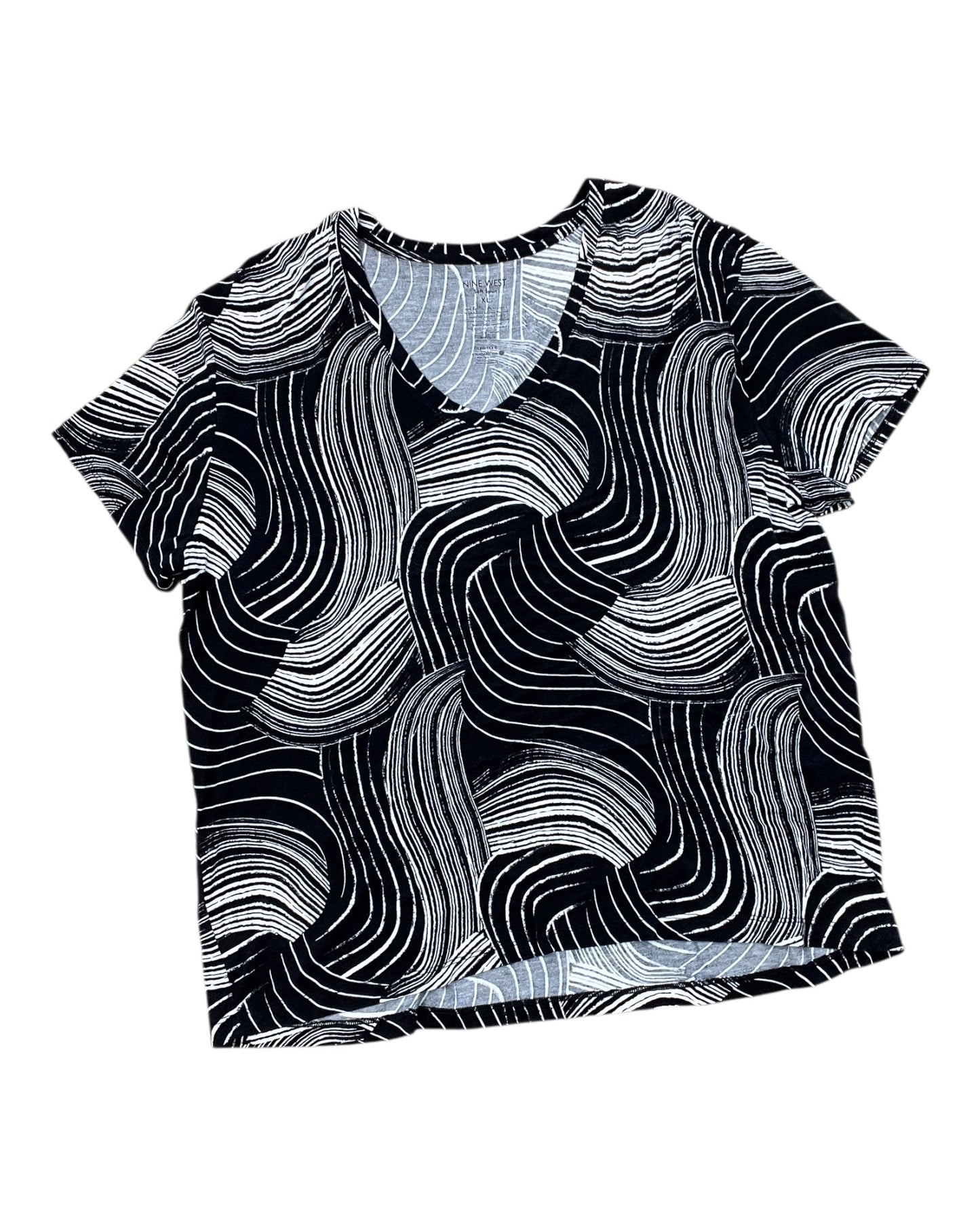 Top Ss By Nine West In Black & White, Size:Xl