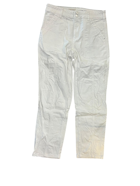 Jeans Boot Cut By Pilcro In White Denim, Size:4L
