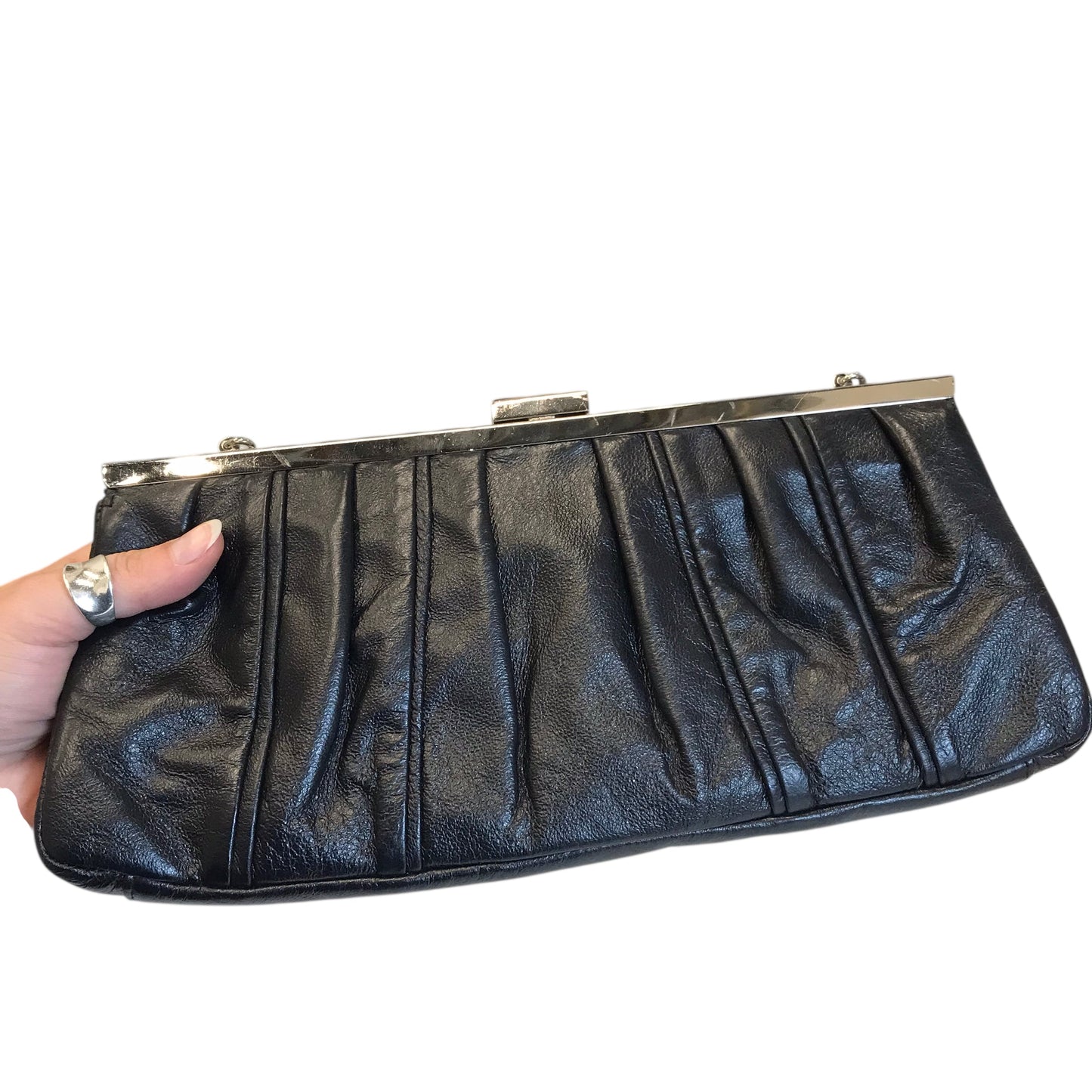 Handbag Leather By Wilsons Leather In Black, Size:Small